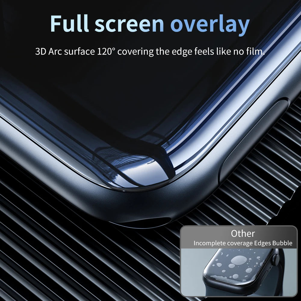 SmartDevil Full Glue Soft Film Screen Protector for Apple Watch – 41mm/45mm, SE, 44mm/40mm, Models 4–8, HD, Easy Install