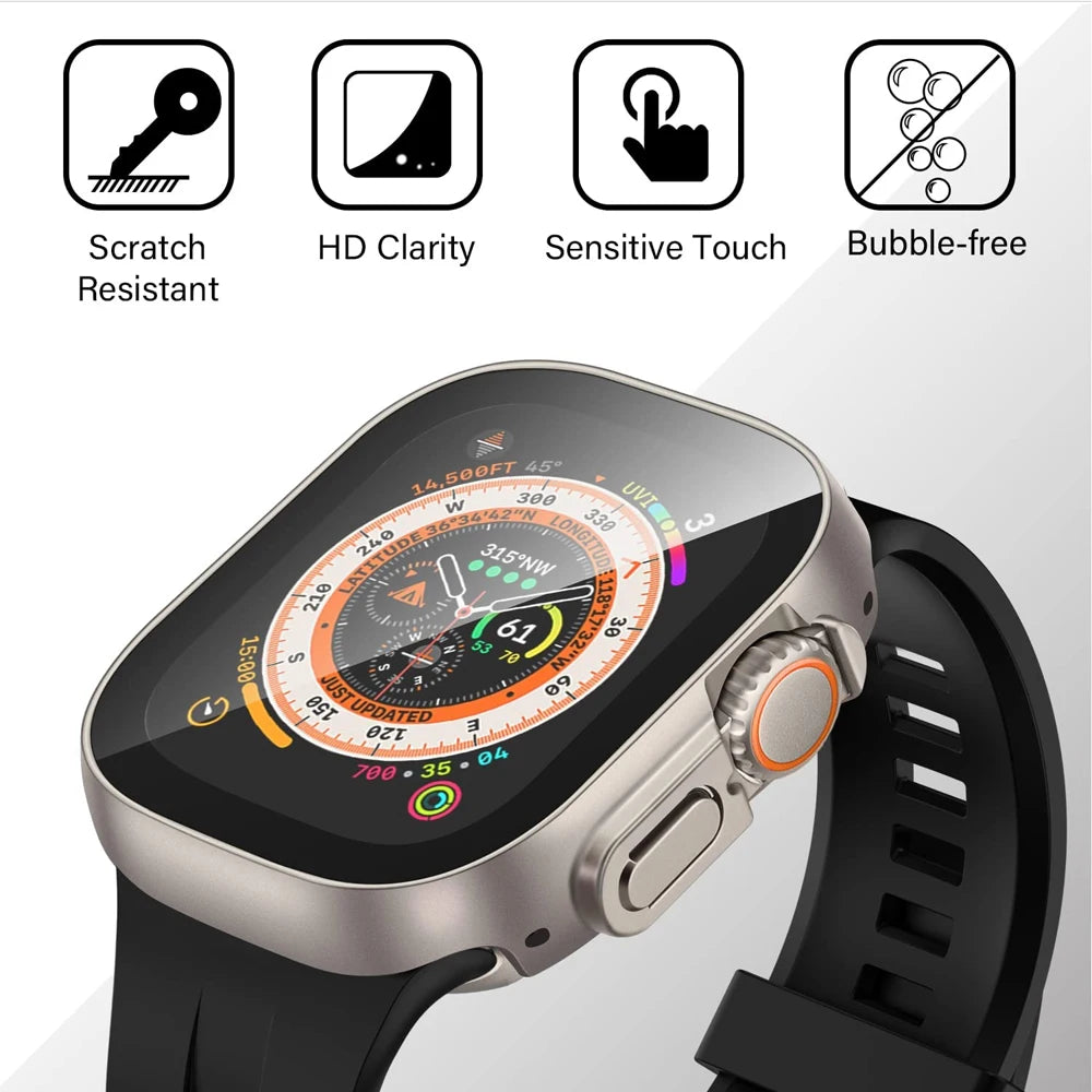 Apple Watch Ultra 49mm Screen Protector Kit: PC Bumper + Glass