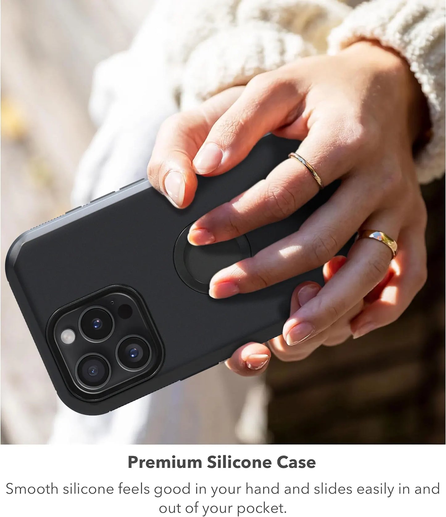Black Heavy Duty Shockproof Phone Case for iPhone 16 Pro Max / 16 Plus / 16 Pro
