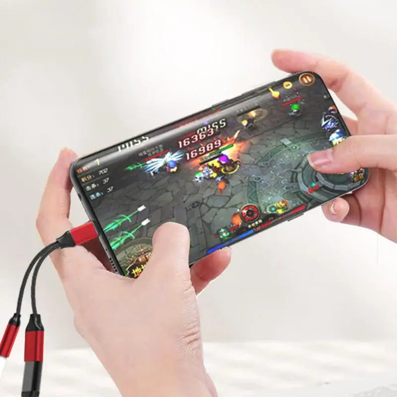 2-in-1 USB-C Splitter Adapter | 3.5mm AUX Audio & Charging | Universal Headphone & Charge Converter