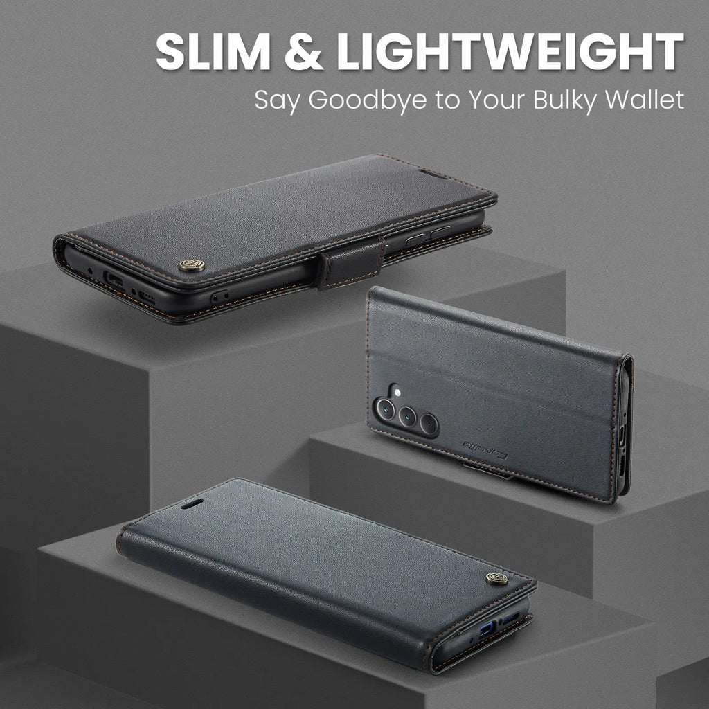 Samsung Galaxy A55 5G / A35 / A25 / A05S (2024) Wallet Case – Card Holder, RFID Blocking, Durable Leather Kickstand Phone Cover
