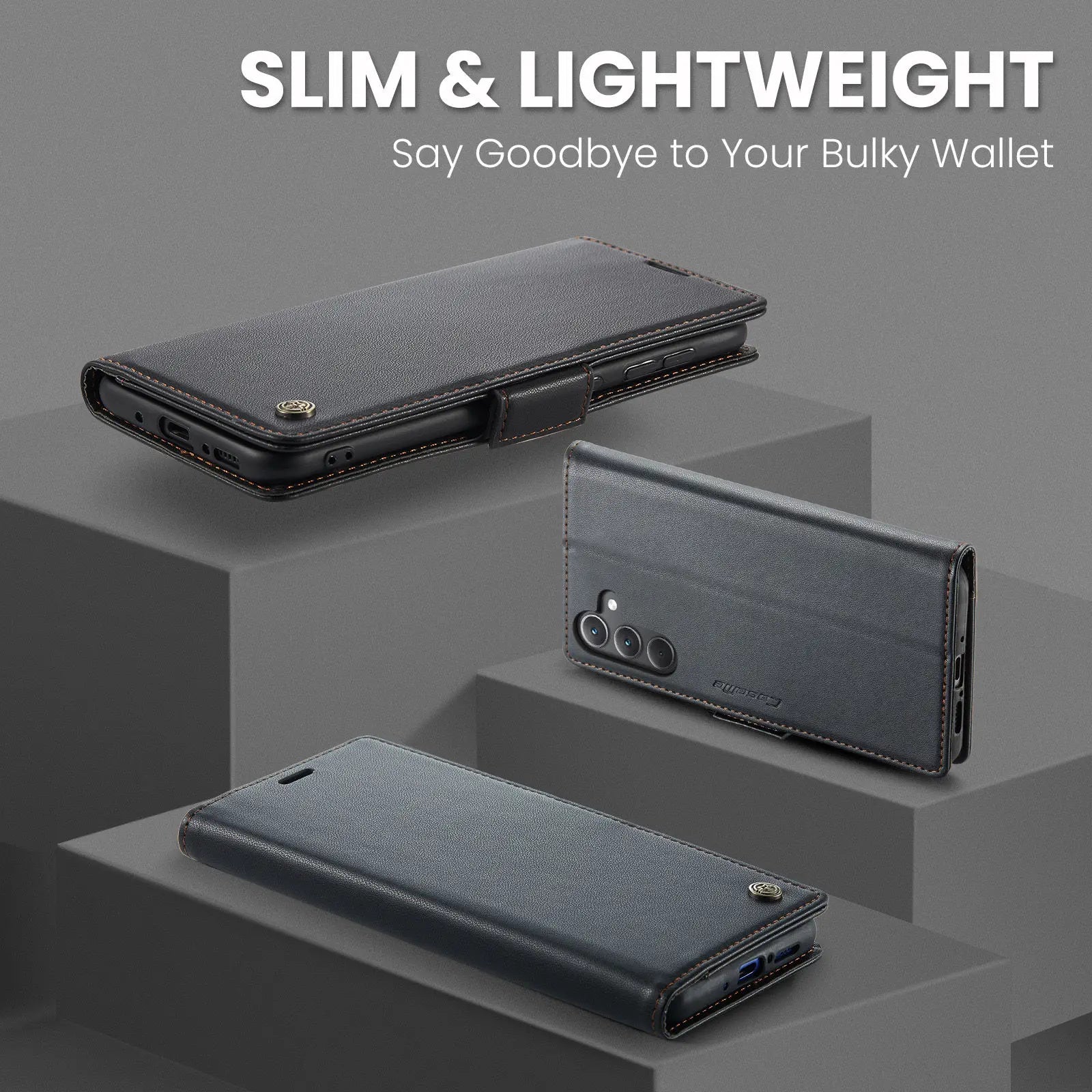 Samsung Galaxy A55 5G / A35 / A25 / A05S (2024) Wallet Case – Card Holder, RFID Blocking, Durable Leather Kickstand Phone Cover