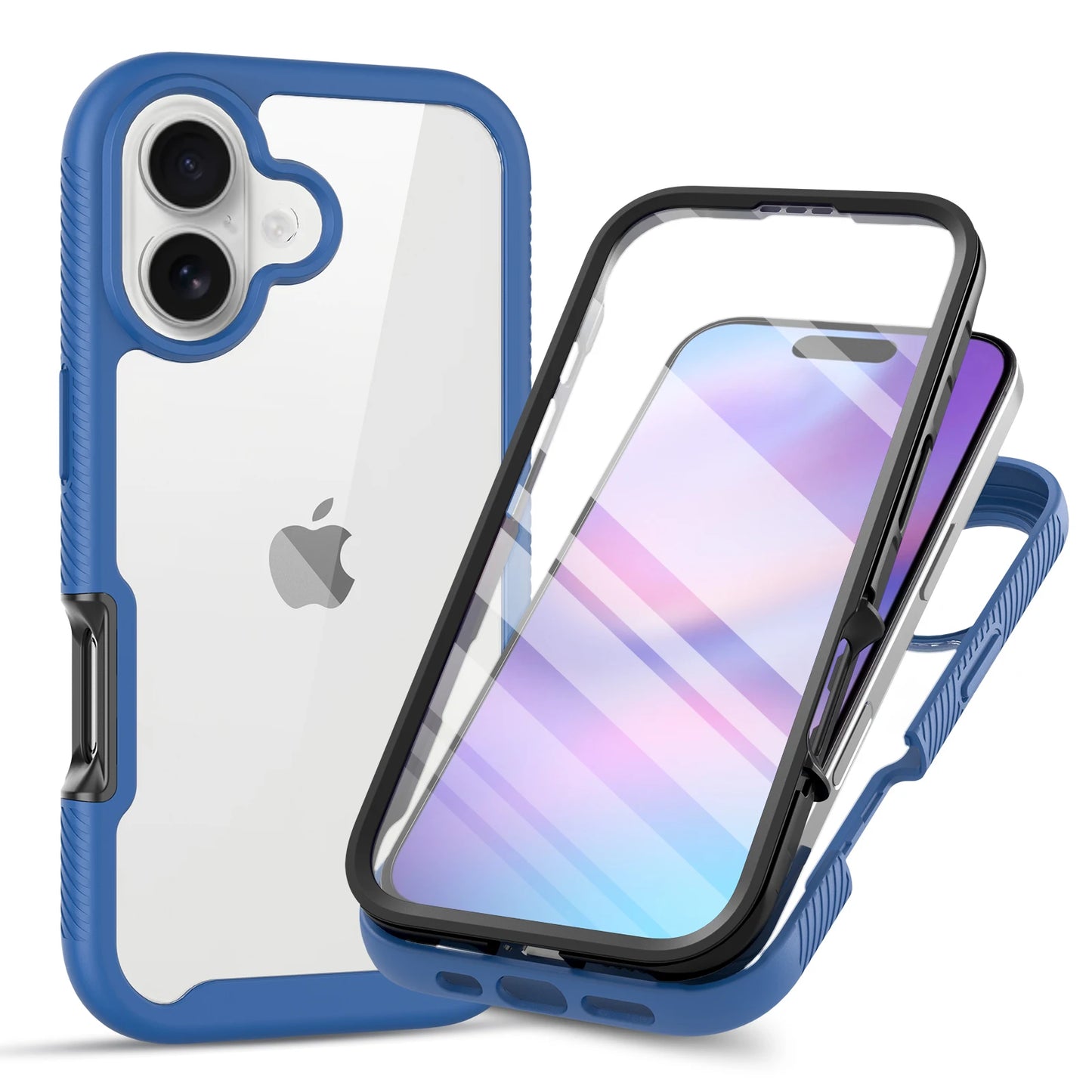 Clear Shock-Resistant Case for iPhone 17 with Integrated Screen Protector — Rugged Defender Shell for iPhone 17