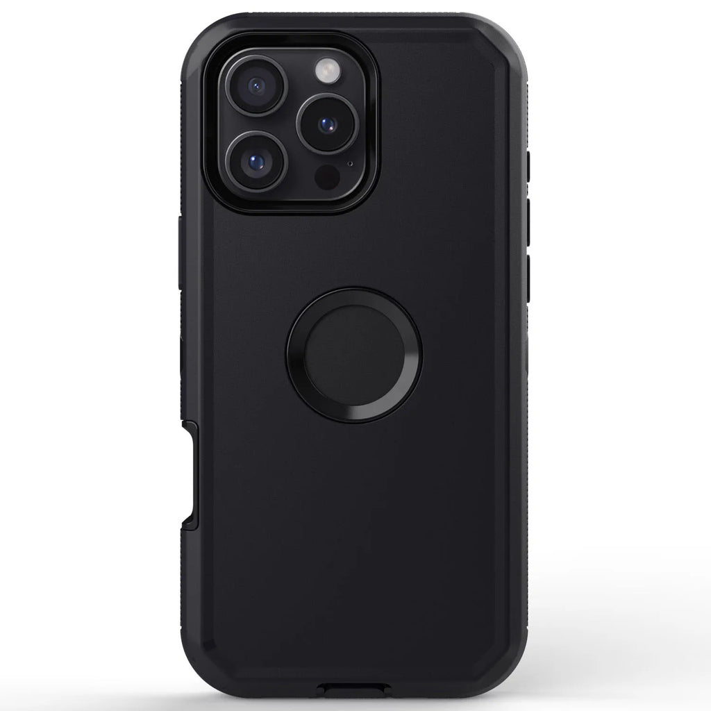 Black Heavy Duty Shockproof Phone Case for iPhone 16 Pro Max / 16 Plus / 16 Pro