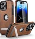 Leather Kickstand Phone Case for iPhone 15 / 13 Pro Max / 14 Plus / 12 / 11 – Shockproof, Flexible, Soft-Grip Luxury Back Cover