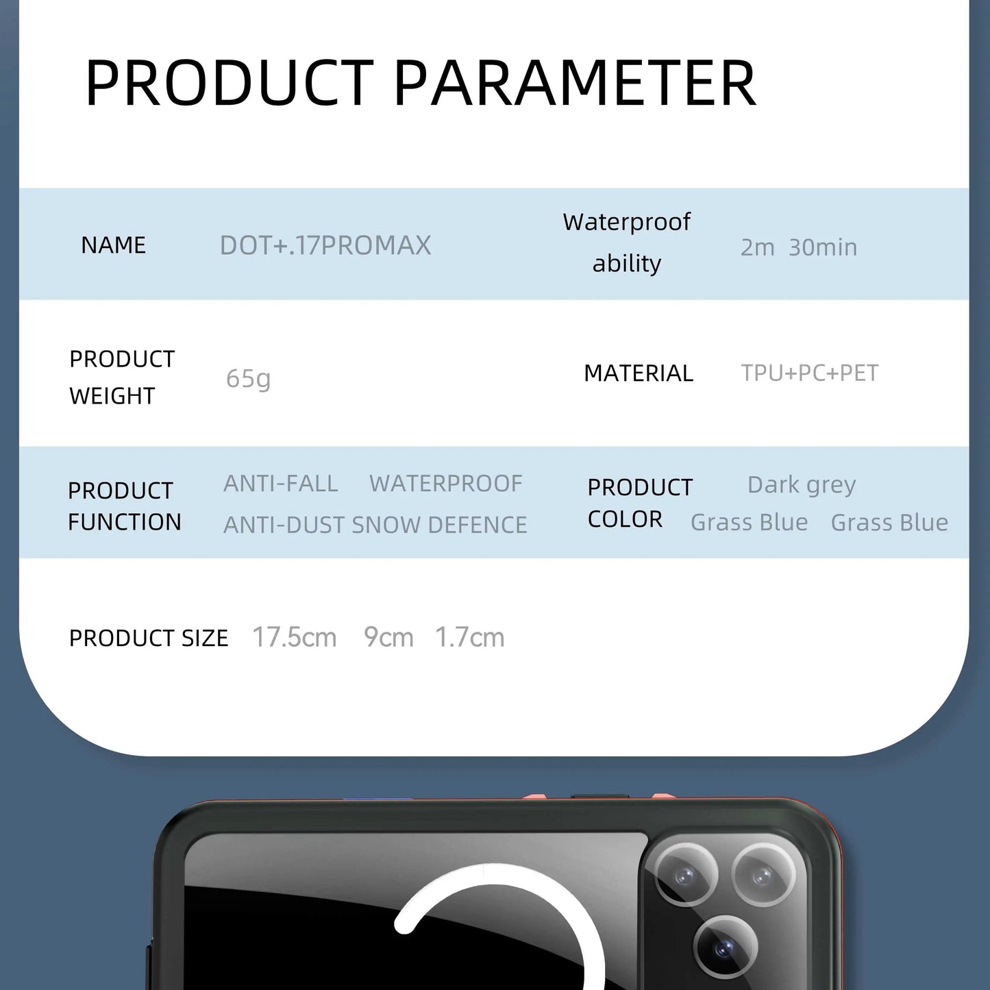 Professional IP68 Waterproof Case for iPhone 17 Series (Pro Max, Pro, Air) — Shockproof, Dustproof Protection