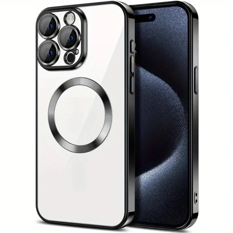 Transparent Crystal Magnetic Wireless Charging Phone Case For iPhone 16 15 14 13 12 11 Pro Max Cases Clear Soft Protective Cover