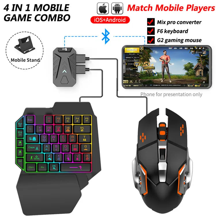 Android Gaming Mix Pro: Mouse & Keyboard Combo for FPS