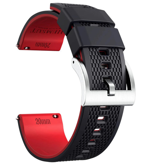 Silicone Smartwatch Bands – 18mm/20mm/22mm Quick Release Rubber Strap for Men & Women, Soft Replacement