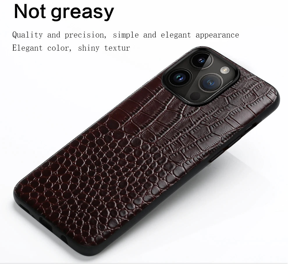 Leather Back Cover Case for Apple iPhone Series – 14, 13 Pro Max, 12/11/ Premium Genuine Leather