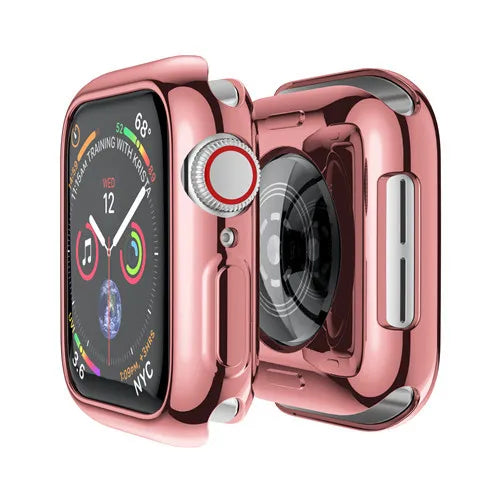 Silicone Bumper Case & Screen Protector for Apple Watch – 44mm/40mm/45mm/41mm/42mm/38mm, iWatch Series 3–9, SE, Non-Slip Guard