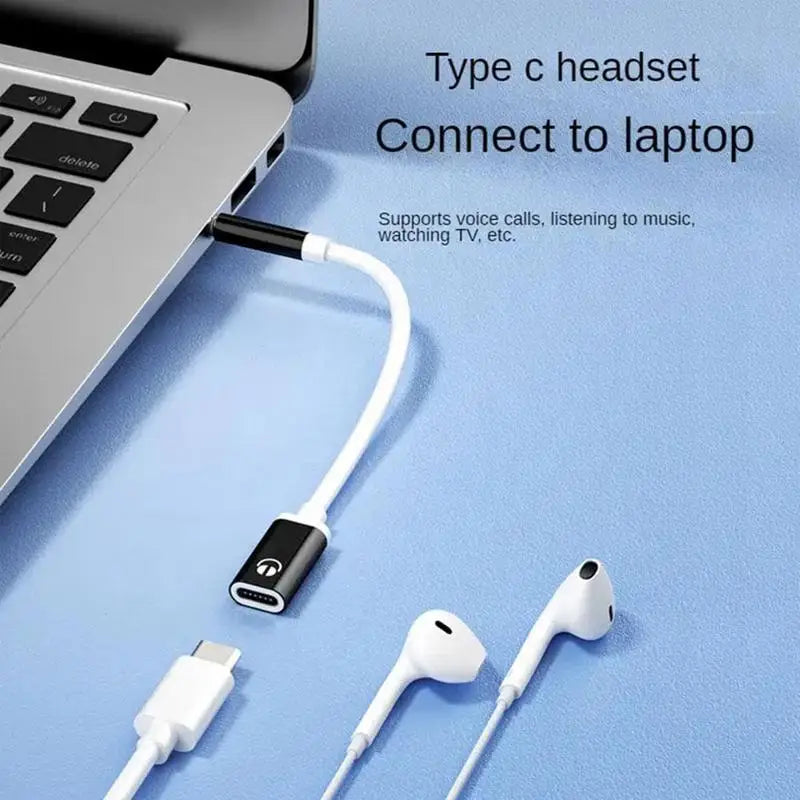 Type-C to 3.5mm Headphone Converter – 3.5mm Male to USB-C Female Audio Adapter for MP3 Players, Laptops, and Tablets