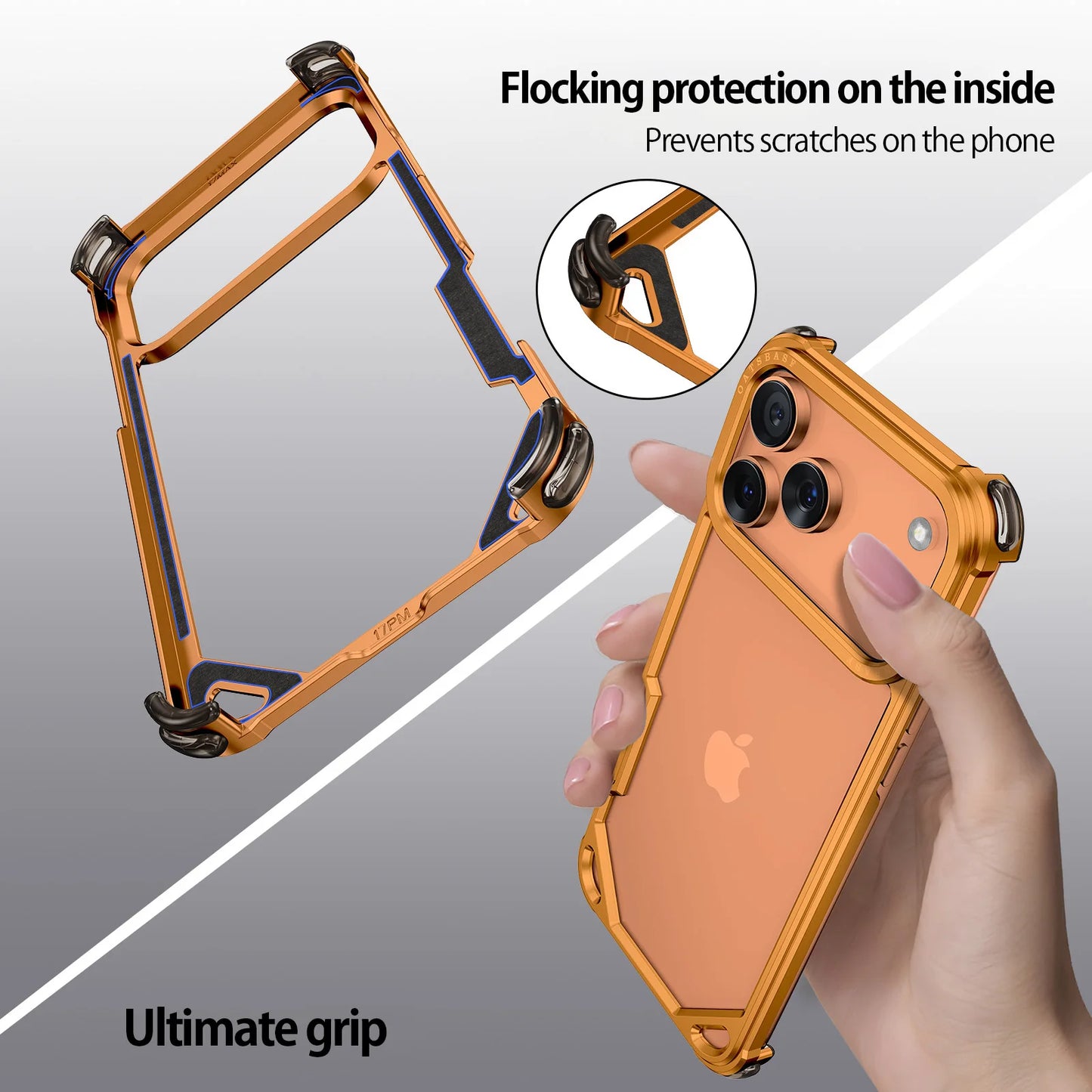 Ultra-thin Metal Phone Case for iPhone 17 Pro/Pro Max/17/14/15/13/12/11/Air — Minimalist Protective Case with Wireless Charging Support