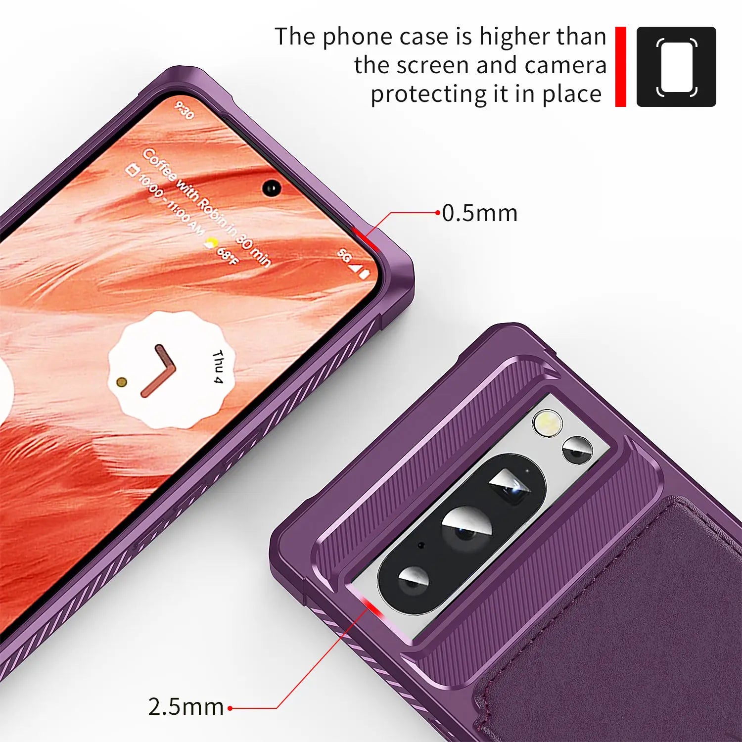 Rugged Leather Flip Wallet Case with Card Holder for Google Pixel 7 Pro, 7A, 8 Pro, and 8 — Heavy-Duty Shockproof Protective Cover