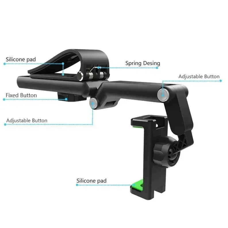 360°-Rotating Sun Visor Car Phone Clip Holder – Installation-Friendly Bracket for GPS & Mobile Devices, Vehicle Mount