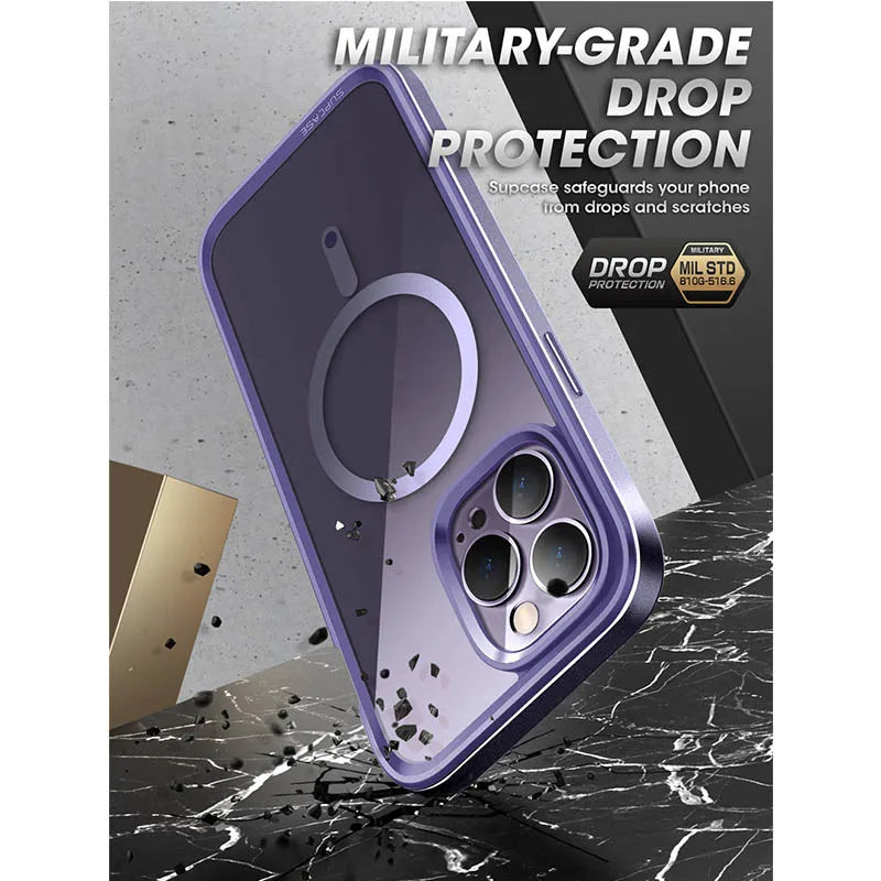iPhone 14 Pro Case 6.1" (2022 Release) UB Edge Mag Slim Frame Clear Protective Case with Built-in Screen Protector