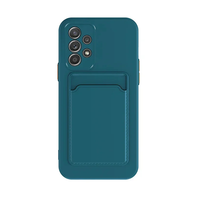 Soft Silicone Slot Wallet Card Holder Case for Samsung Galaxy (S24–S20 FE, Note20 Ultra, A51/A71/A54)