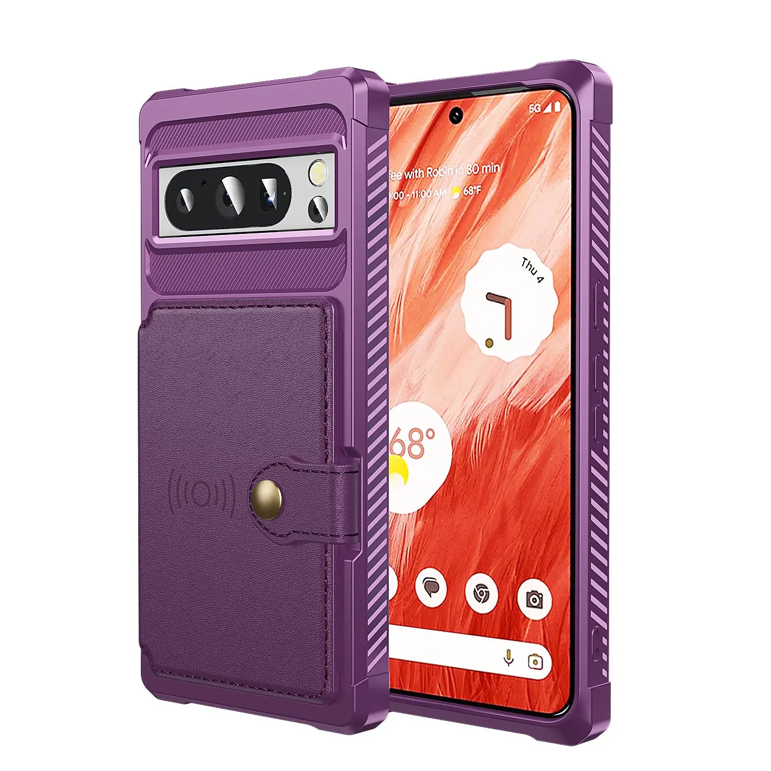 Rugged Leather Flip Wallet Case with Card Holder for Google Pixel 7 Pro, 7A, 8 Pro, and 8 — Heavy-Duty Shockproof Protective Cover