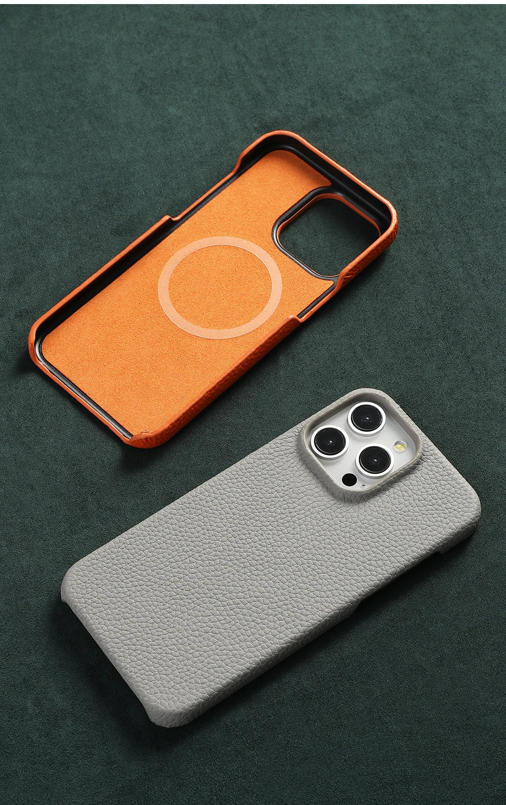 Luxury MagSafe Leather Case for iPhone 17/16/15 Pro Max Air – Cowhide Magnetic Cover