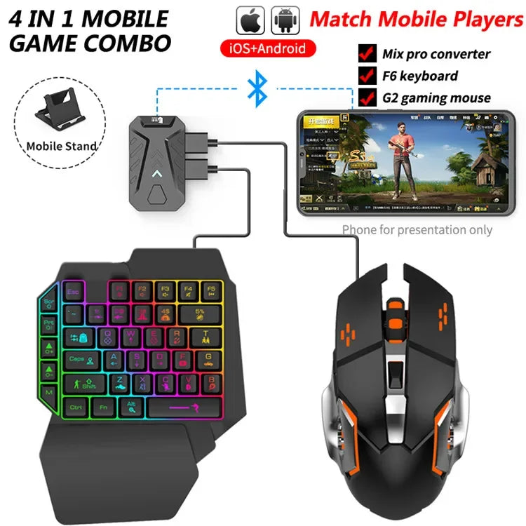 Android Gaming Mix Pro: Mouse & Keyboard Combo for FPS