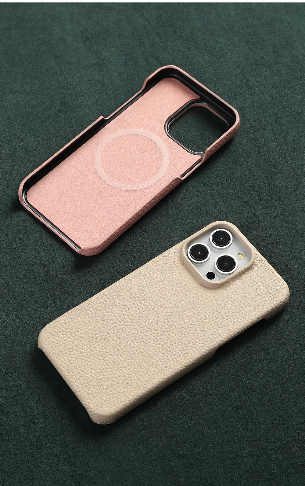 Luxury MagSafe Leather Case for iPhone 17/16/15 Pro Max Air – Cowhide Magnetic Cover