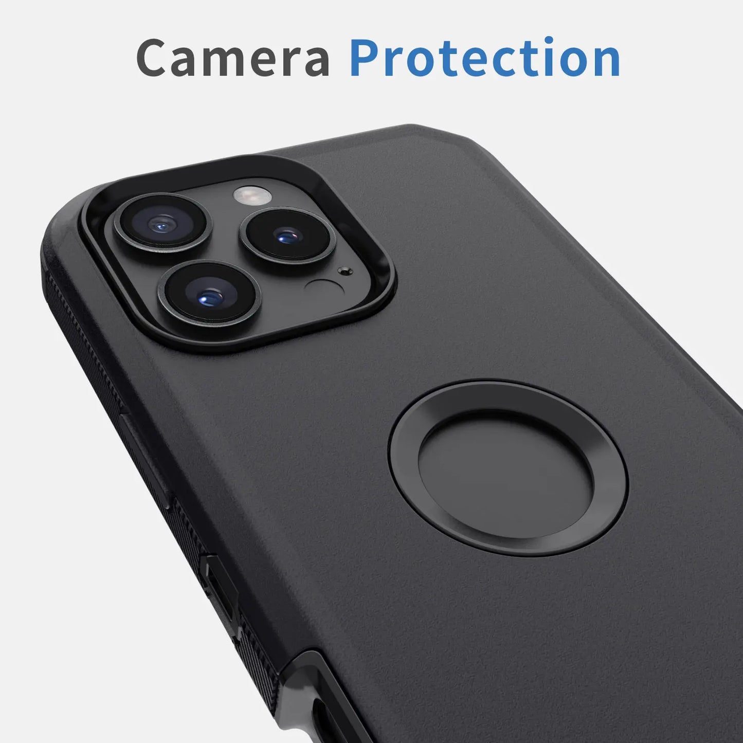 Black Heavy Duty Shockproof Phone Case for iPhone 16 Pro Max / 16 Plus / 16 Pro