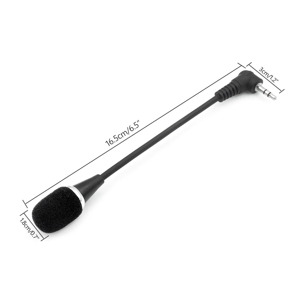 17cm Mini Gooseneck Microphone with 3.5mm Jack – Flexible Condenser Mic for Mobile, PC, Laptop