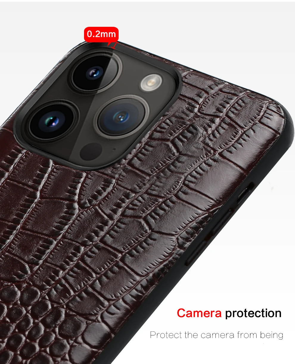 Leather Back Cover Case for Apple iPhone Series – 14, 13 Pro Max, 12/11/ Premium Genuine Leather