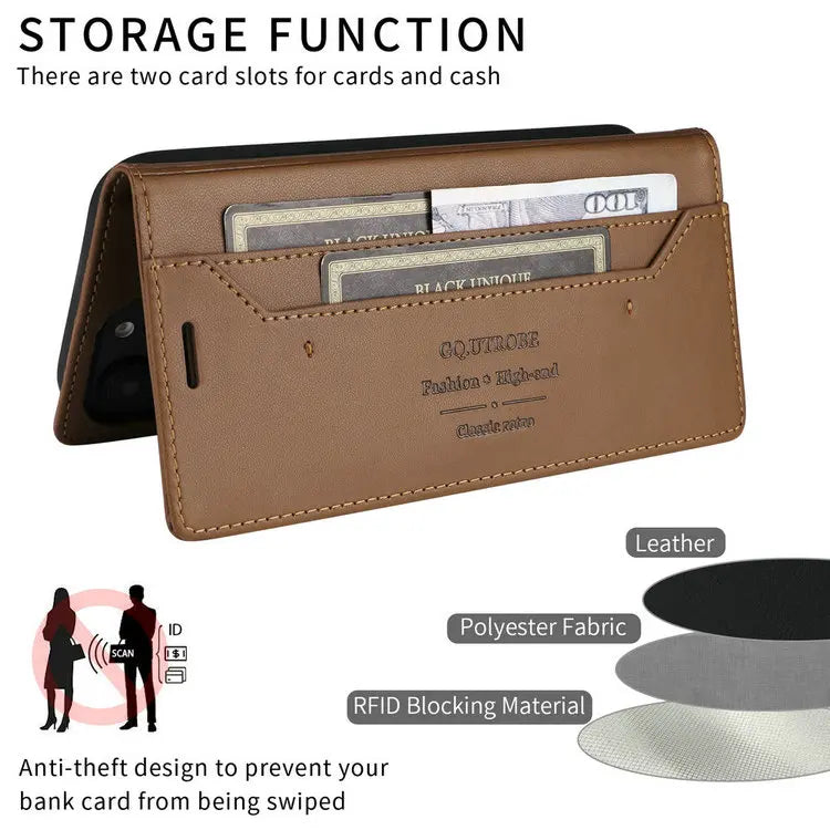 Premium Leather Book Case for iPhone 17 Pro/Pro Max/17 Air — RFID Wallet Cover, Luxury Coque Folio, 5G Protection, ProMax Wallet Fundas