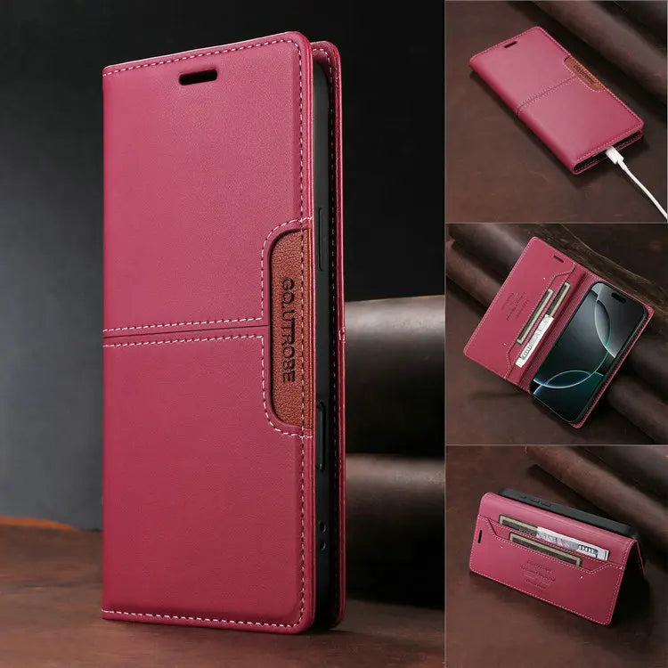 Premium Leather Book Case for iPhone 17 Pro/Pro Max/17 Air — RFID Wallet Cover, Luxury Coque Folio, 5G Protection, ProMax Wallet Fundas