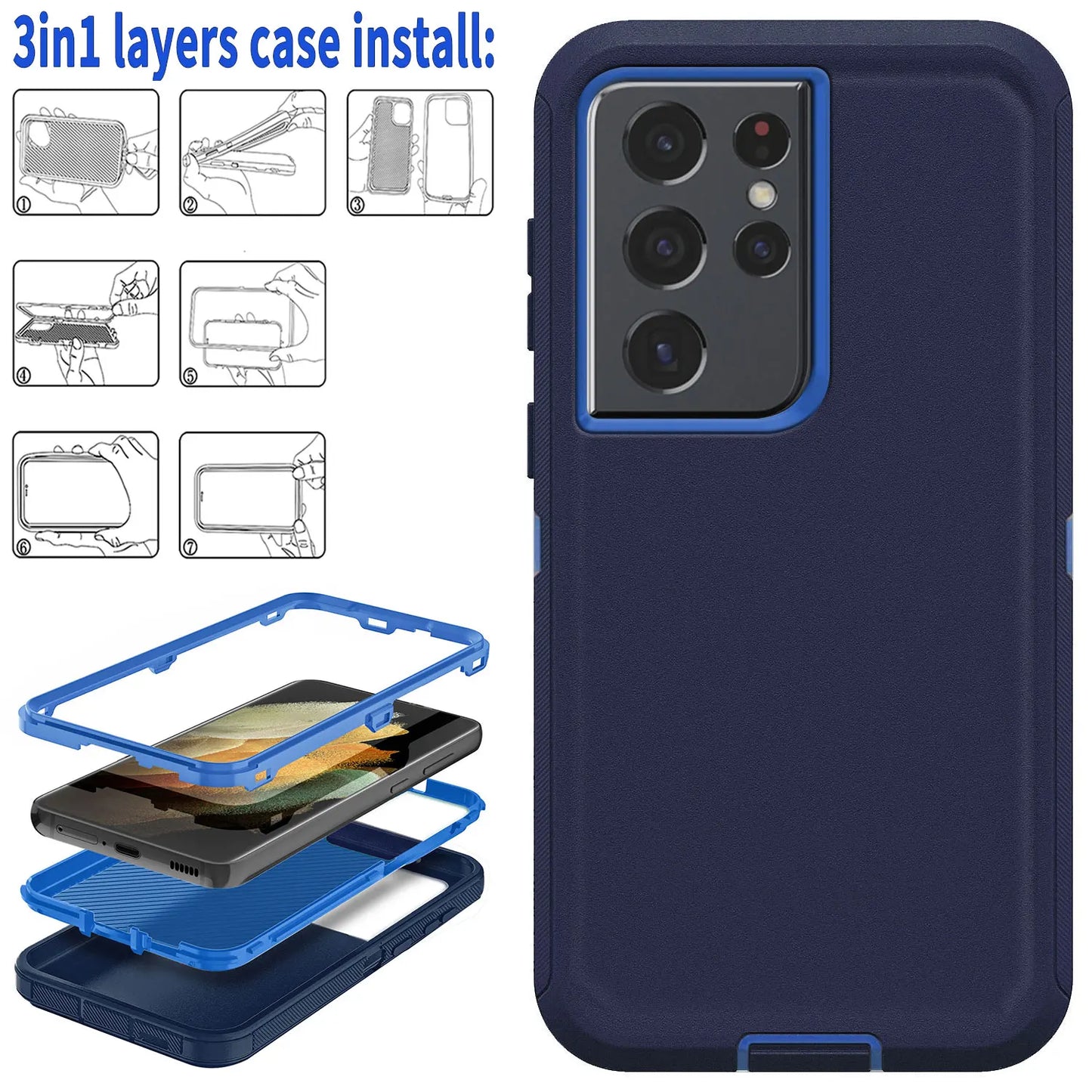 Blue Samsung Galaxy S21 Series Heavy Duty Case