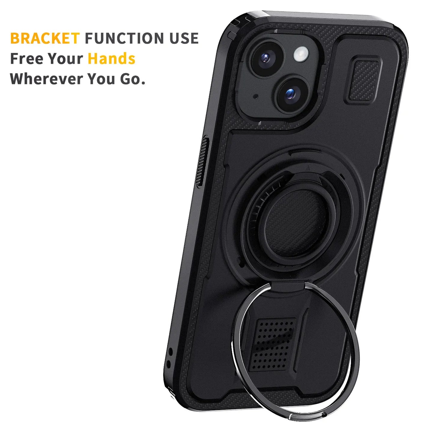 Black Hybrid Shockproof Phone Case for iPhone 14 / 14 Plus / 14 Pro / 14 Pro Max