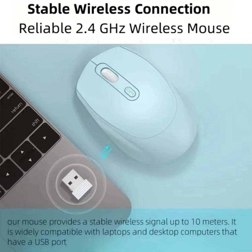 Bluetooth/2.4GHz Dual-Mode Wireless Mouse — Ergonomic, USB Receiver Included