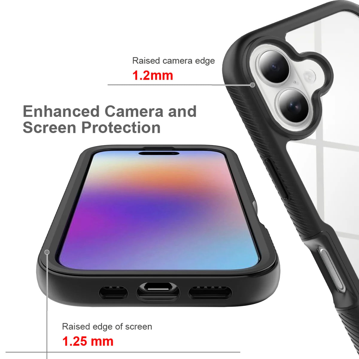 Clear Shock-Resistant Case for iPhone 17 with Integrated Screen Protector — Rugged Defender Shell for iPhone 17