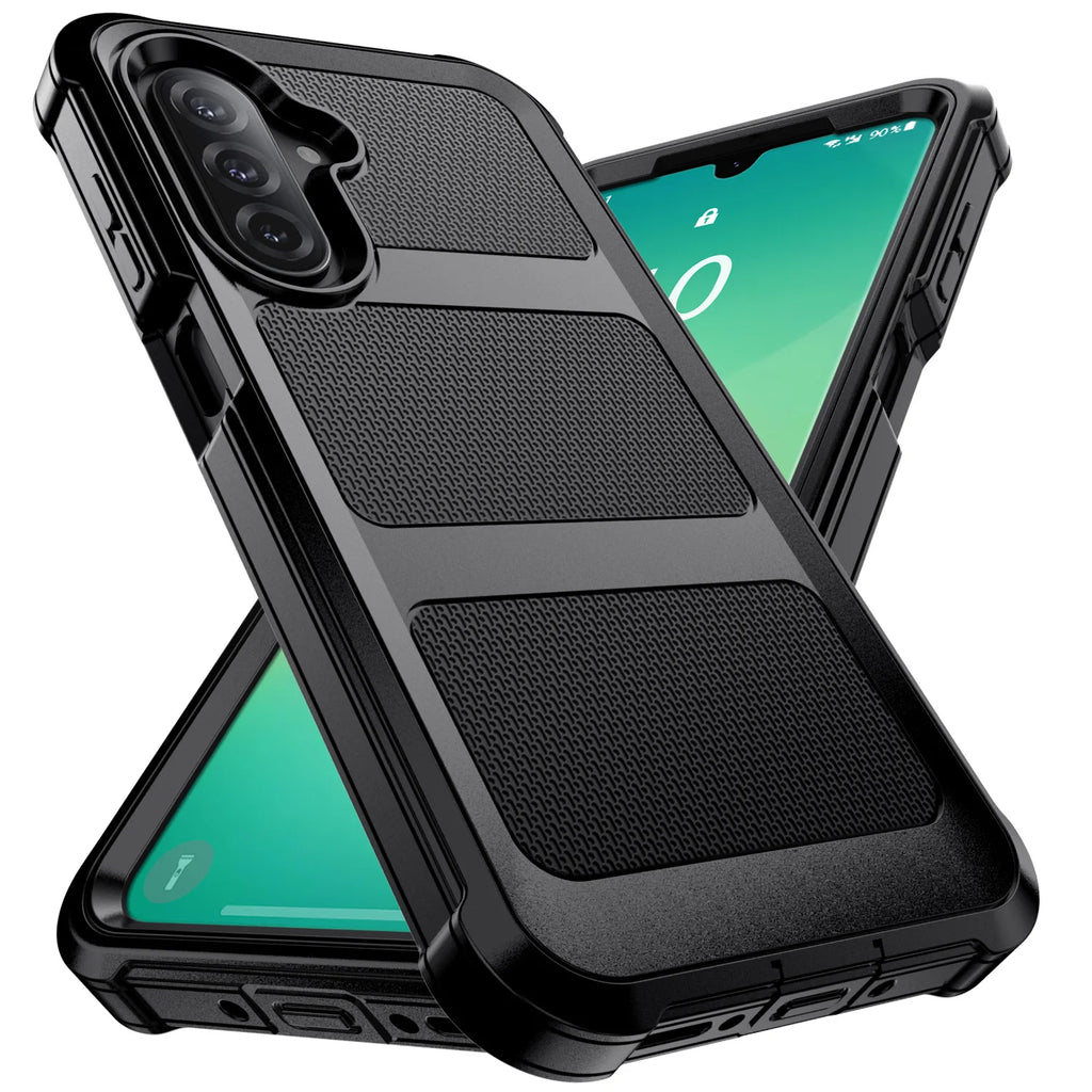 Black Samsung Galaxy A06/A16/A26/A36/A56 Case – Rugged Dual-Layer Shockproof Heavy Duty