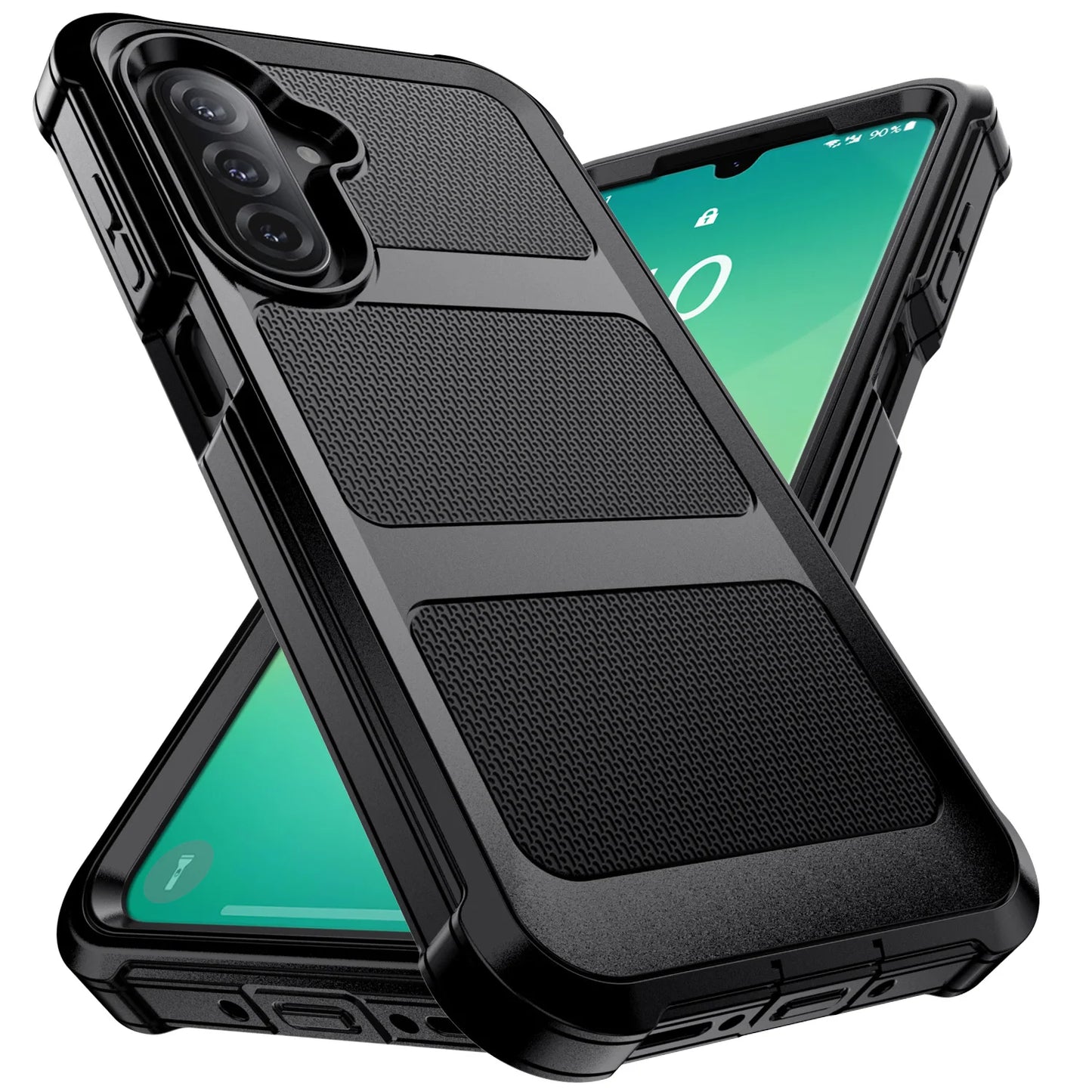 Black Samsung Galaxy A06/A16/A26/A36/A56 Case – Rugged Dual-Layer Shockproof Heavy Duty