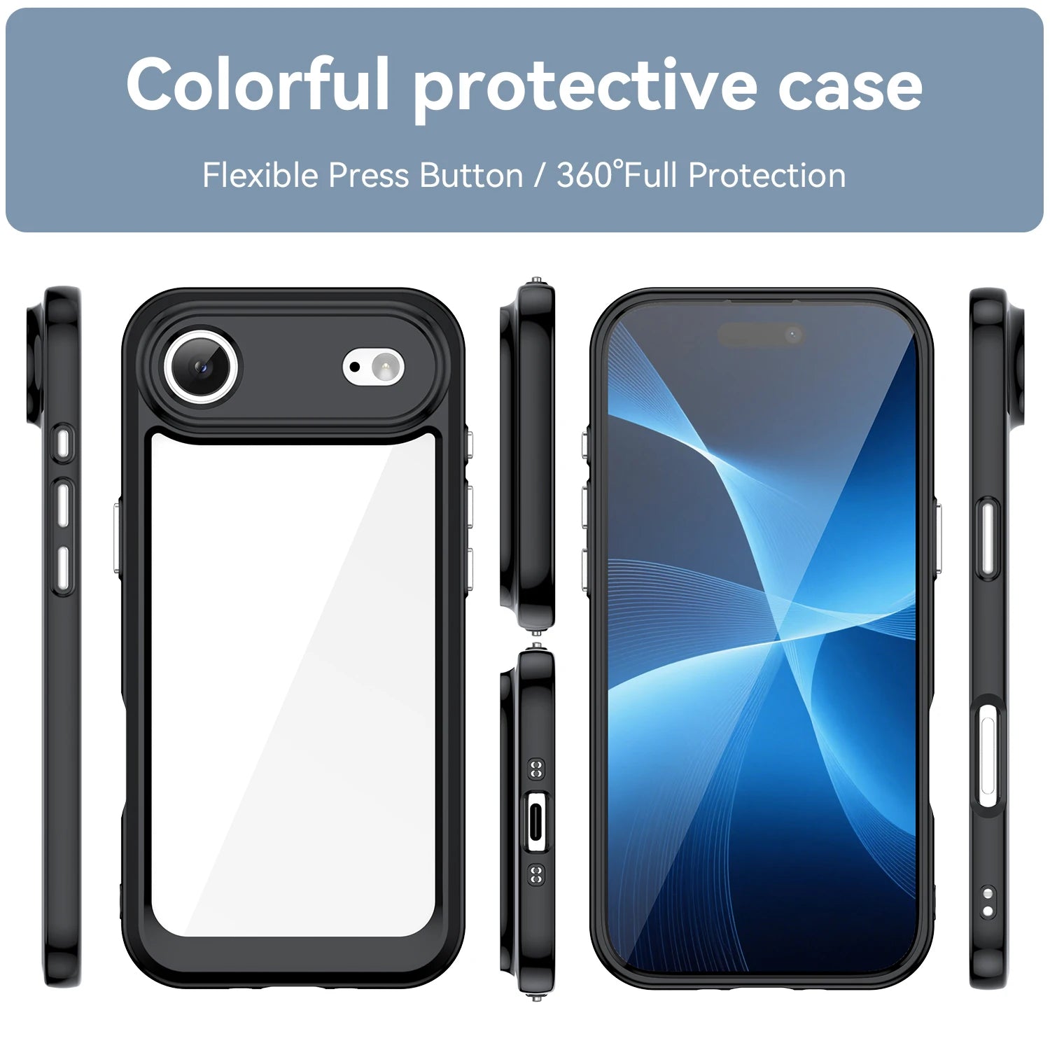 iPhone 17 Air Transparent TPU Case — Durable Hard Shell, Frosted Translucent, Fits iPhone 17 Pro Max