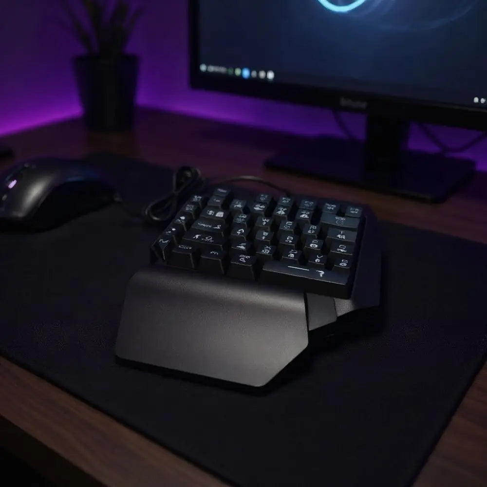 Plug-and-Play RGB Backlit One-Handed Gaming Keyboard – 39-Key USB Wired Mechanical Half Keyboard for PC Gamers