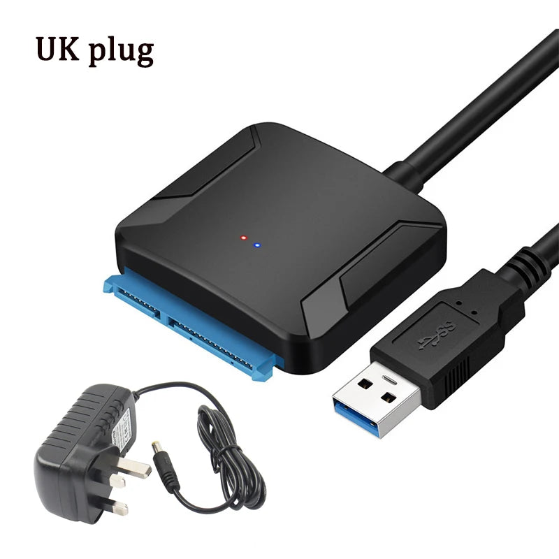 USB 3.0 to SATA Converter for 2.5"/3.5" HDD/SSD with Power Adapter