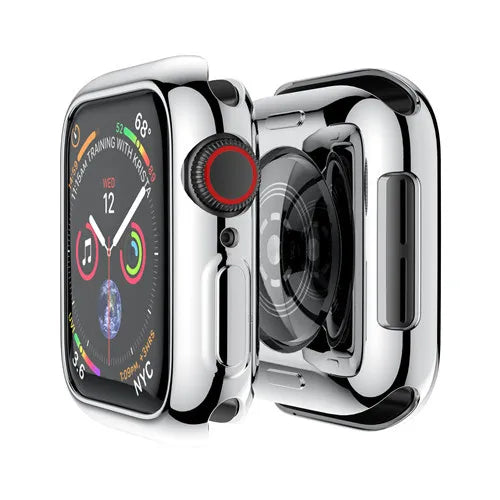 Silicone Bumper Case & Screen Protector for Apple Watch – 44mm/40mm/45mm/41mm/42mm/38mm, iWatch Series 3–9, SE, Non-Slip Guard