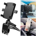 360° Car Phone Mount – Rotating Rearview Mirror/Nav Bracket, Dashboard Adjustable Spring Clip