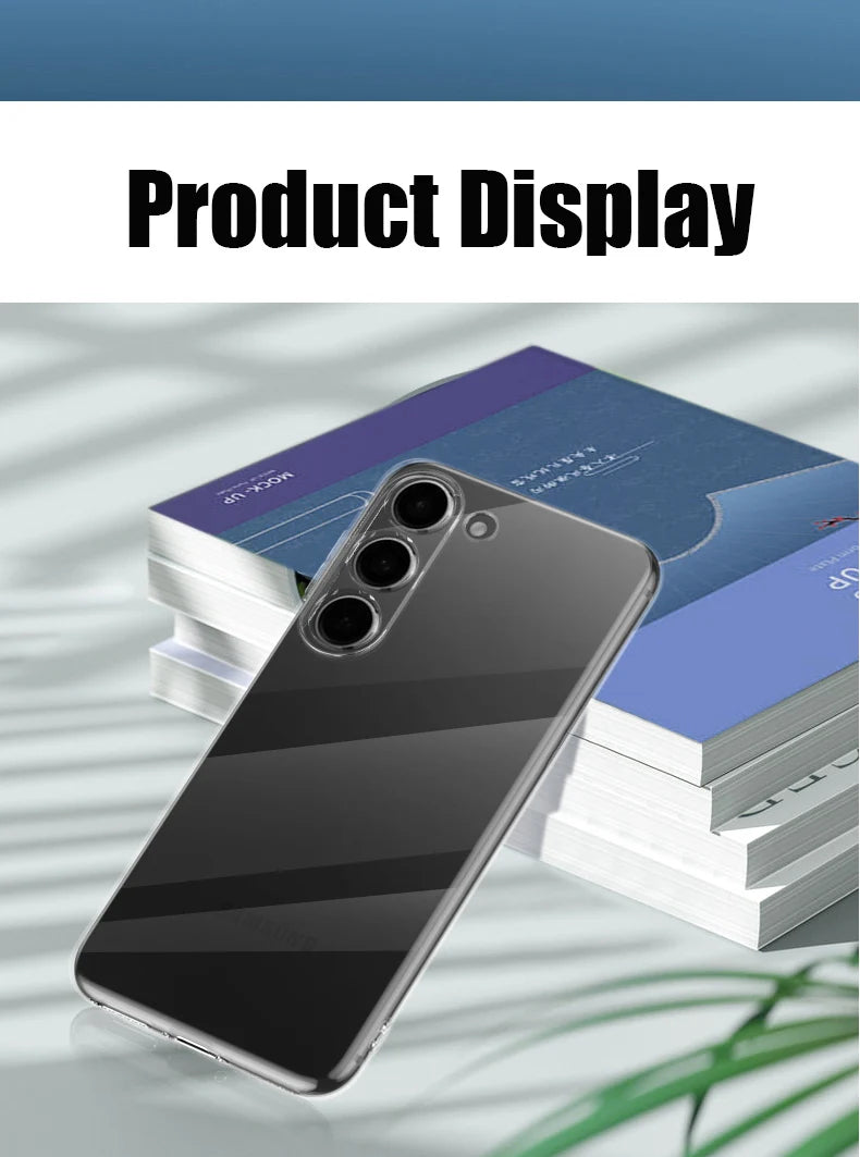 Clear Silicone Soft Phone Case for Samsung Galaxy S24 / S25 / S23 / S22 Ultra / S21+ – Fits S20 FE, S25 Edge, A07 / A17 / A56 / A36