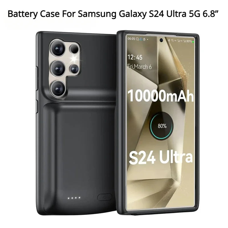 Samsung Galaxy S24 Ultra / S24 Plus Battery Case 10000mAh – Fast Power Bank Charger Cover, 6.8" Phone Battery Pack Case
