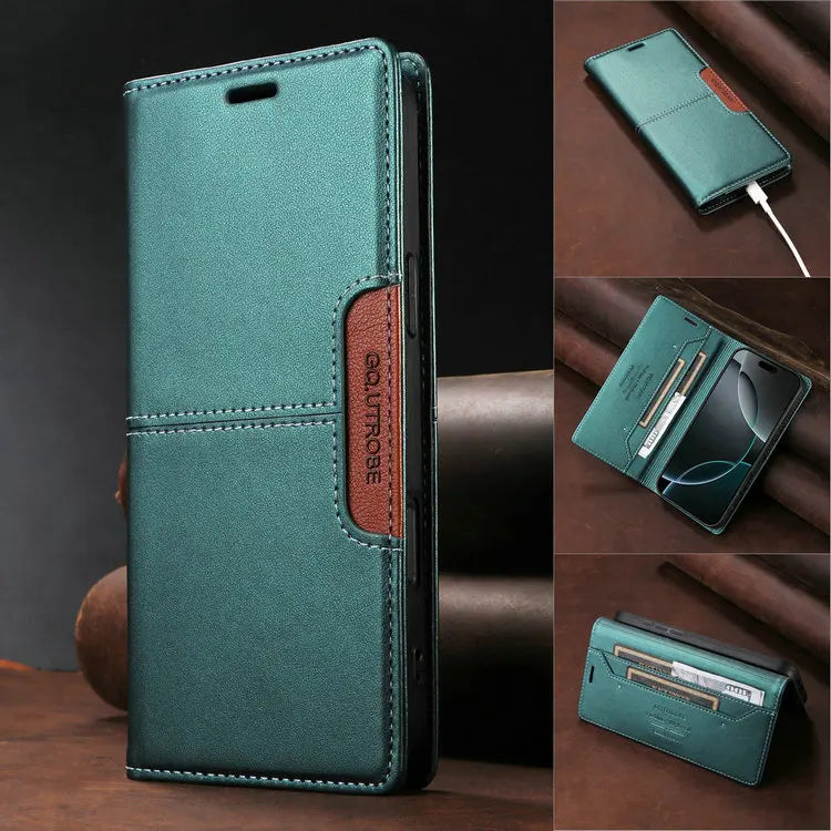 Premium Leather Book Case for iPhone 17 Pro/Pro Max/17 Air — RFID Wallet Cover, Luxury Coque Folio, 5G Protection, ProMax Wallet Fundas