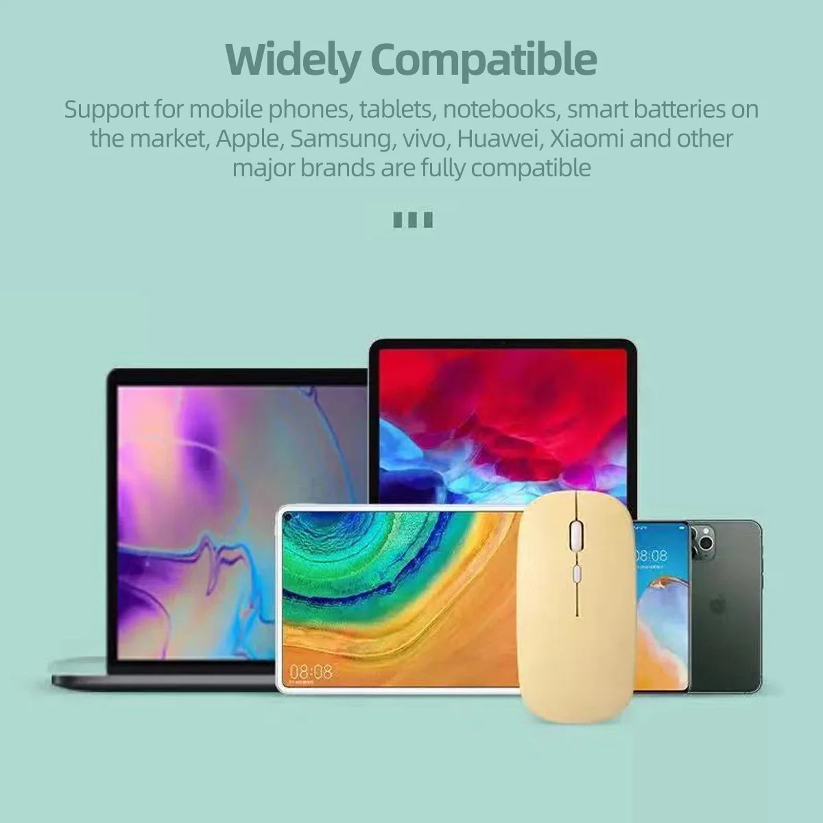Bluetooth-compatible Wireless Mouse Computer Laptop Mouse Silent Optical Mouse for iPad Samsung Tablet Universal Mice Noiseless