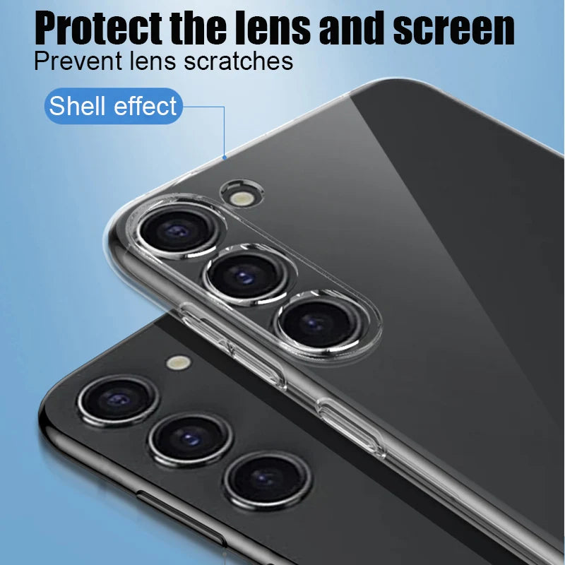 Clear Silicone Soft Phone Case for Samsung Galaxy S24 / S25 / S23 / S22 Ultra / S21+ – Fits S20 FE, S25 Edge, A07 / A17 / A56 / A36