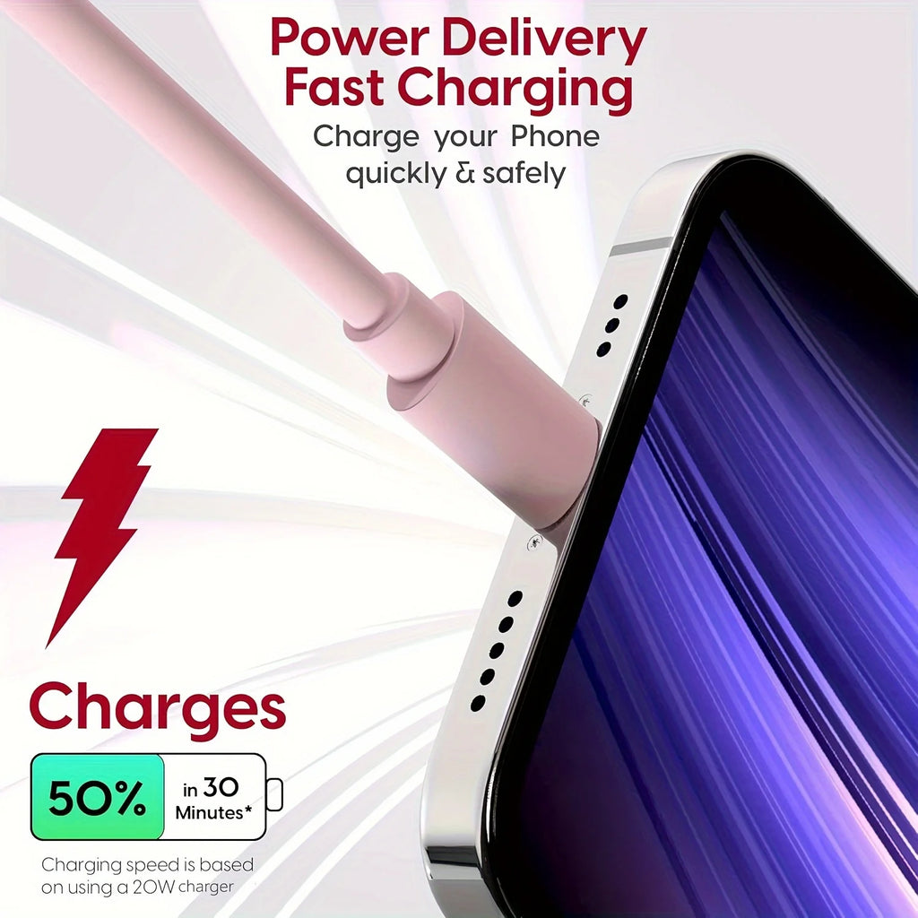 Fast Charge Kit for iPhone – 3-Pack 40W Dual USB-C Wall Chargers with 6ft Lightning Cables (12/13/11/XR/XS)