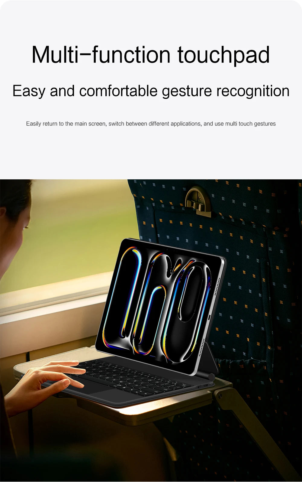 Keyboard Case For iPad Pro 11 Inch (M4) 2024 Magnetic Smart Magic Keyboards Folio Cover Backlight With Multi-Touch Trackpad