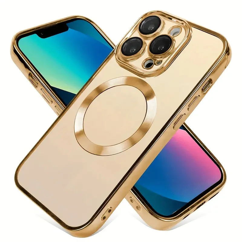 Transparent Crystal Magnetic Wireless Charging Phone Case For iPhone 16 15 14 13 12 11 Pro Max Cases Clear Soft Protective Cover