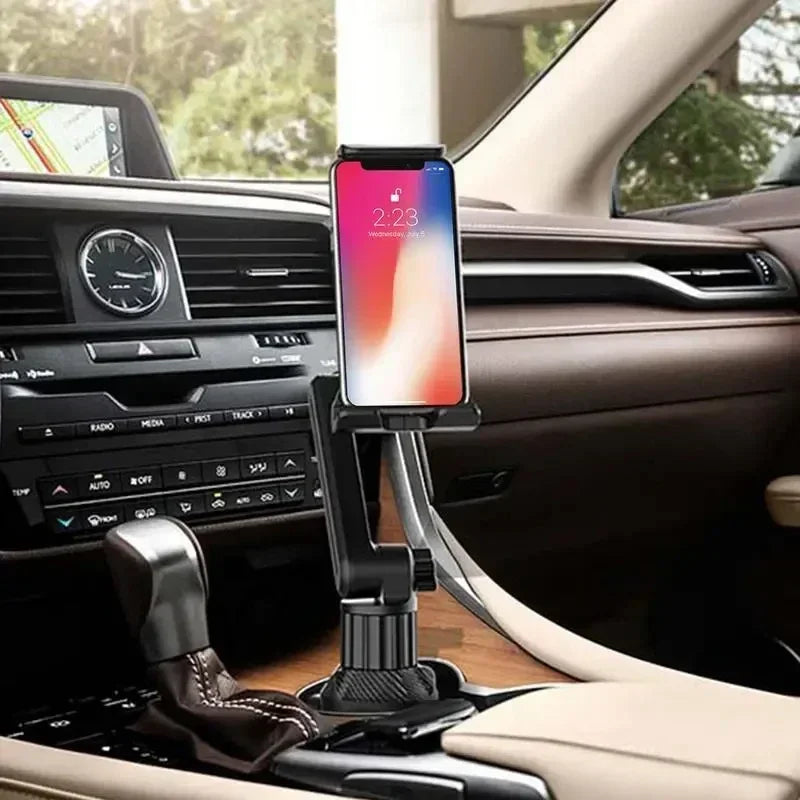 New Car Tablet & Smartphone Cup Holder Mount – 360° Adjustable, 270° Tilt, Triangular Base, RAM Mount Tablet Holder